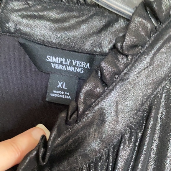 Relist Simply Vera Vera wang pleated bottom fit & flare black dress XL - Picture 9 of 16